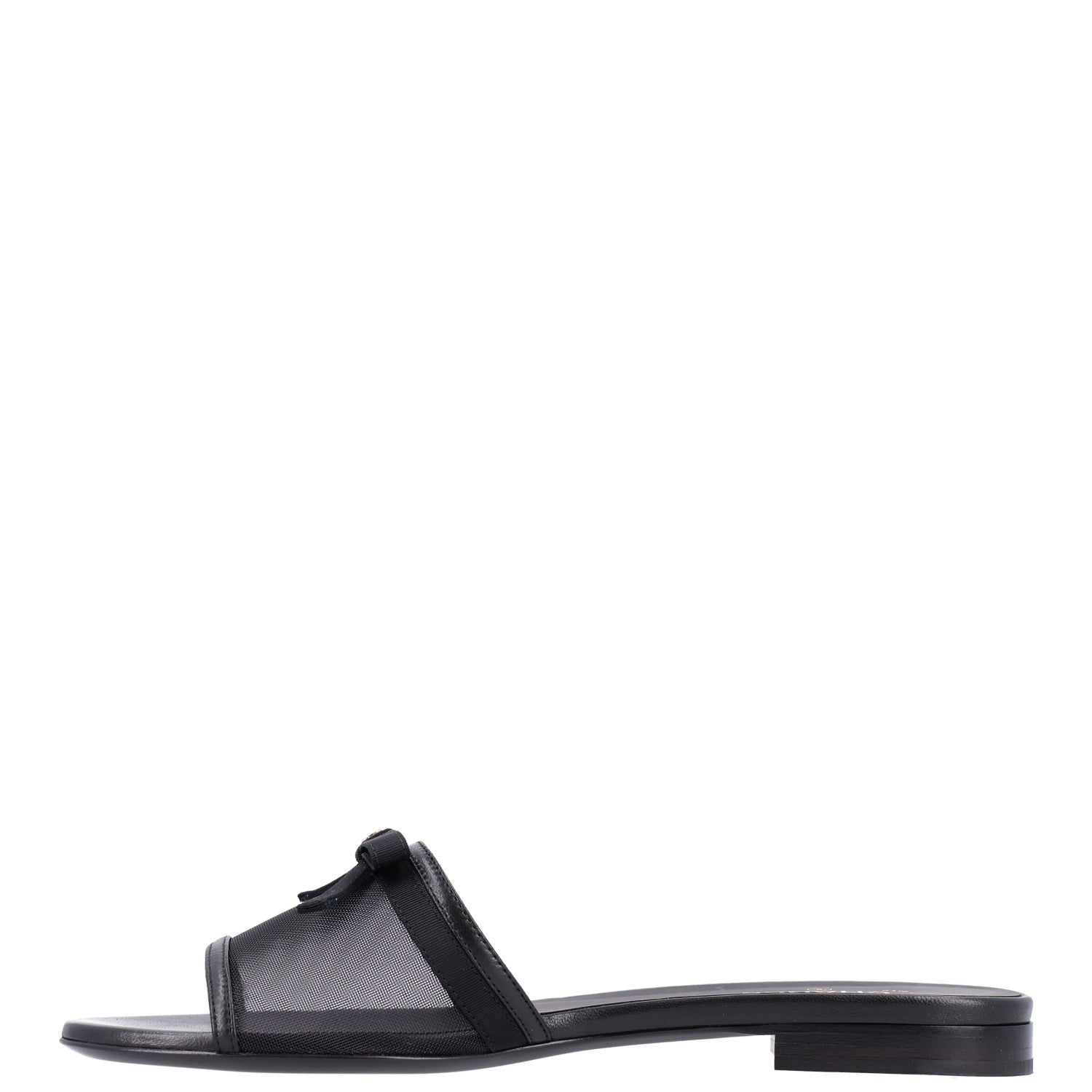 Chanel Mesh Lambskin CC Bow Mules 39.5 Black 1 of 9