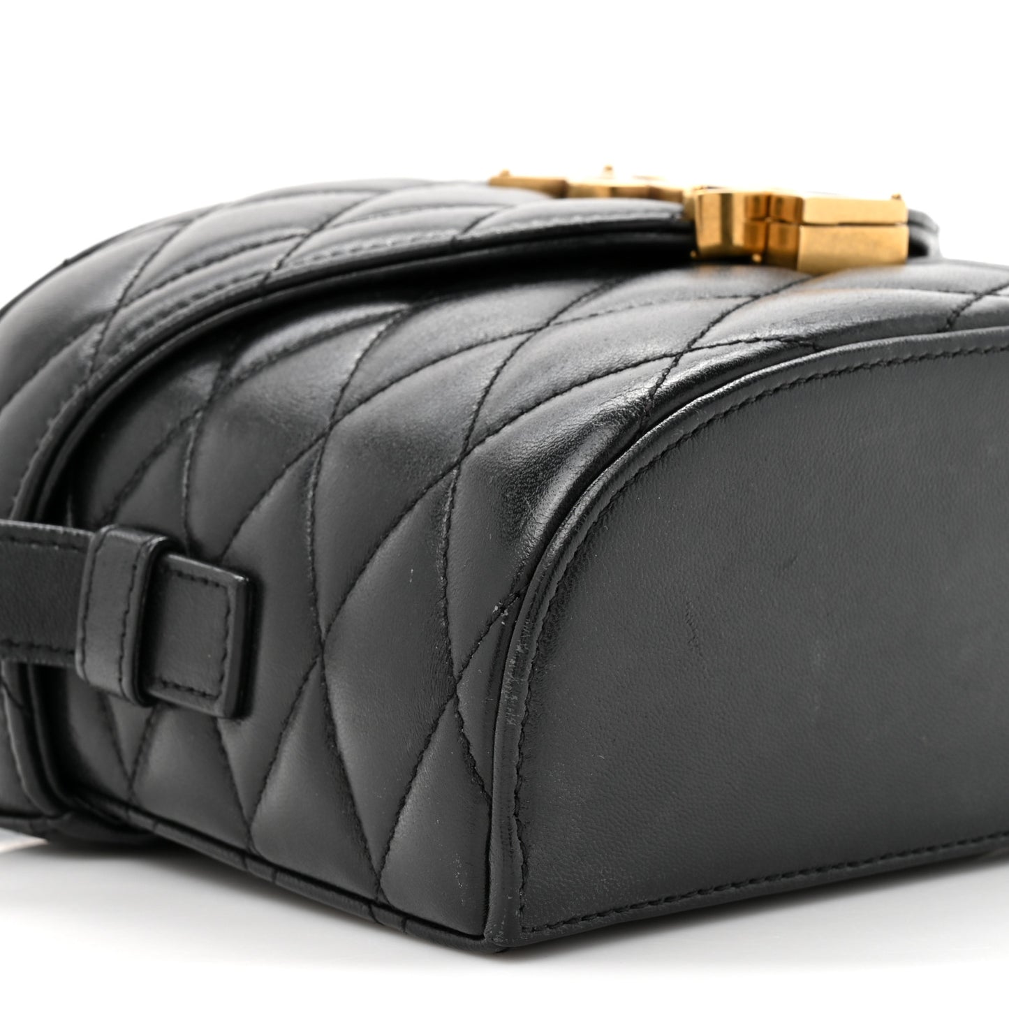 Lambskin Matelasse Monogram June Box Bag Black