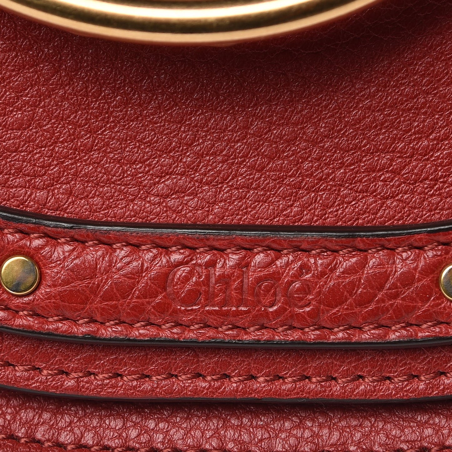 Calfskin Small Nile Bracelet Minaudiere Bag Dahlia Red