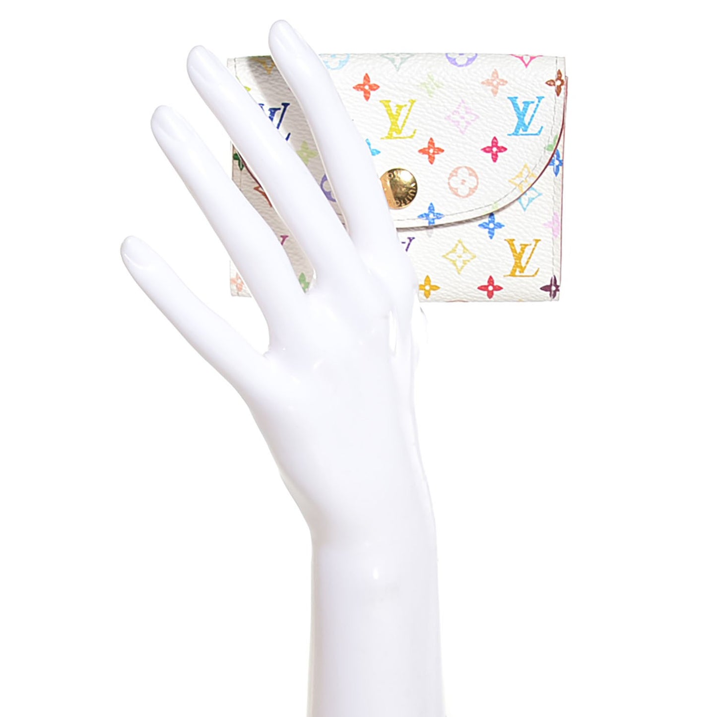 Monogram Multicolor Business Card Holder White