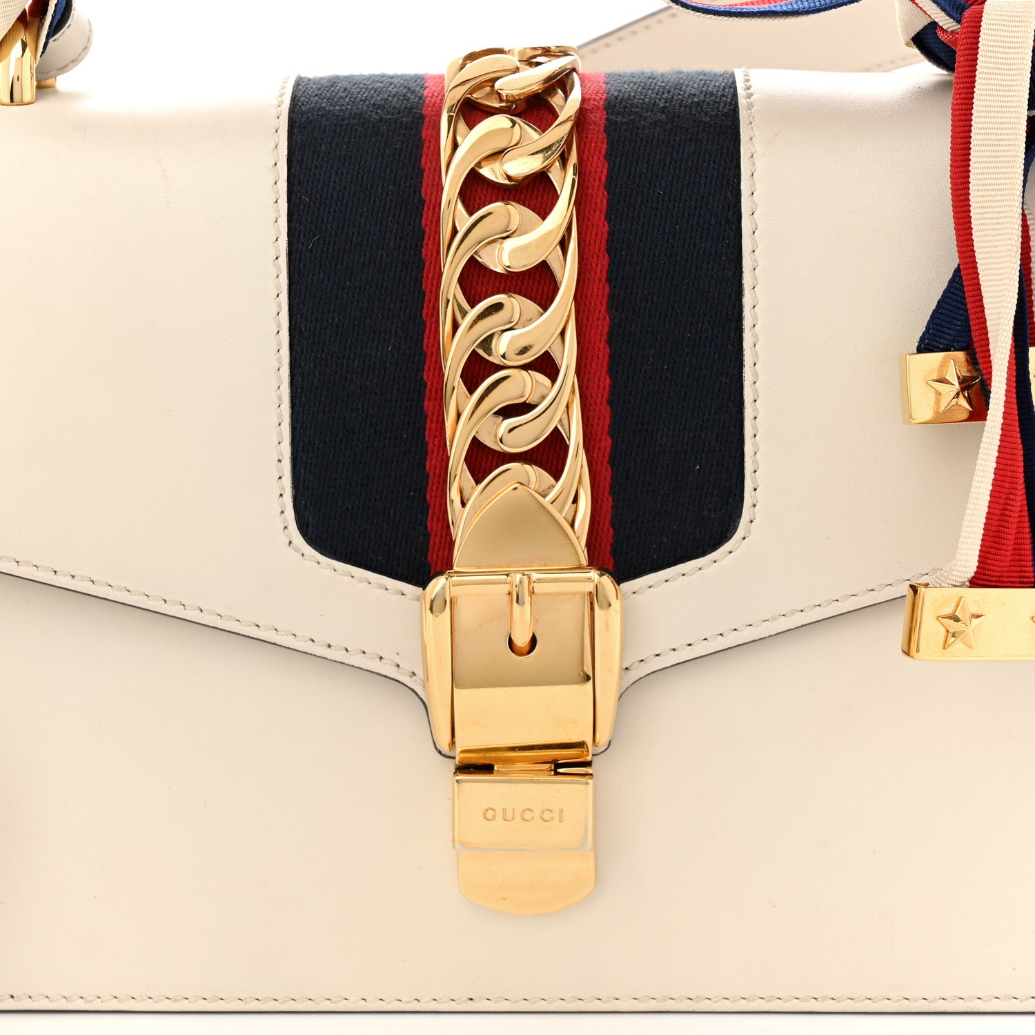 Gucci Calfskin Small Sylvie Shoulder Bag Off White 8 of 15