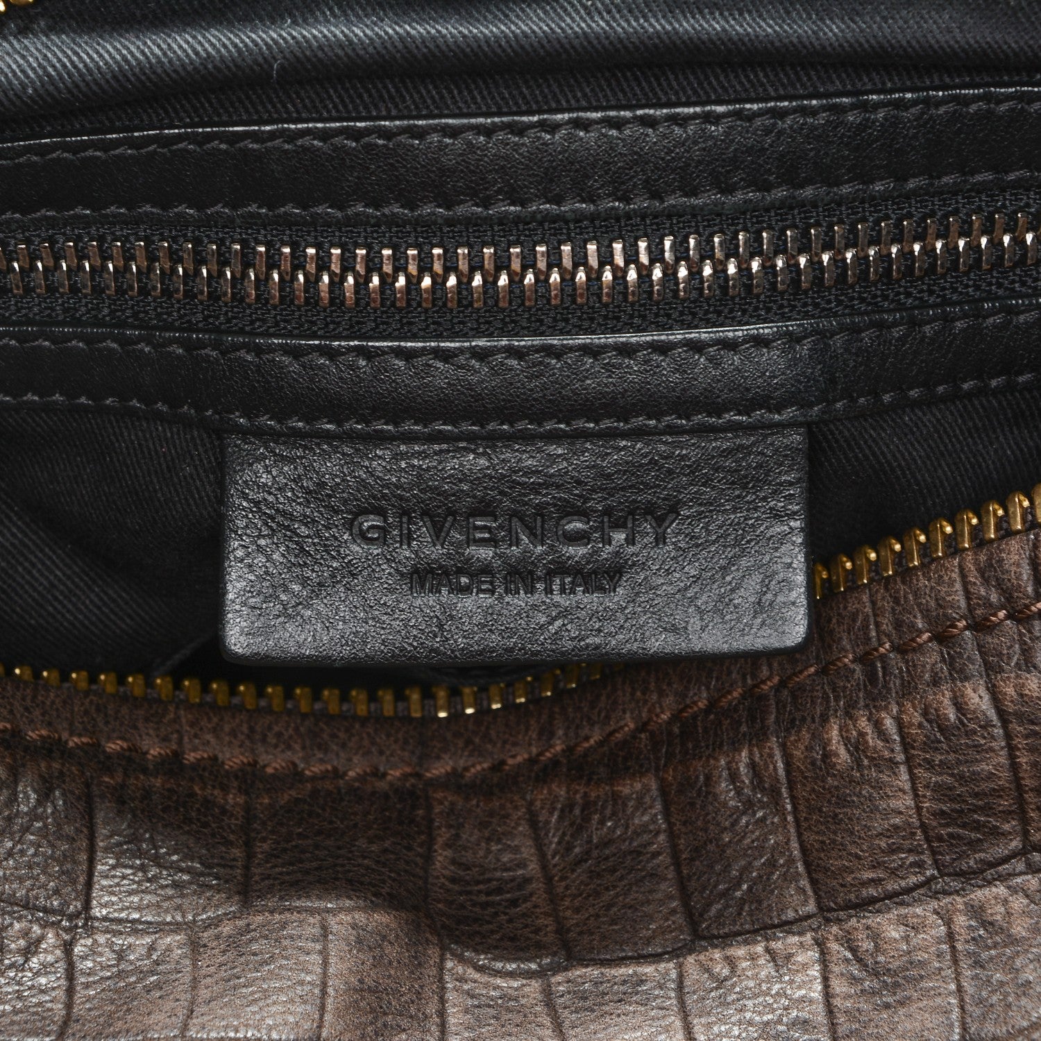 Givenchy Calfskin Crocodile Embossed Medium Pandora Brown 6 of 8
