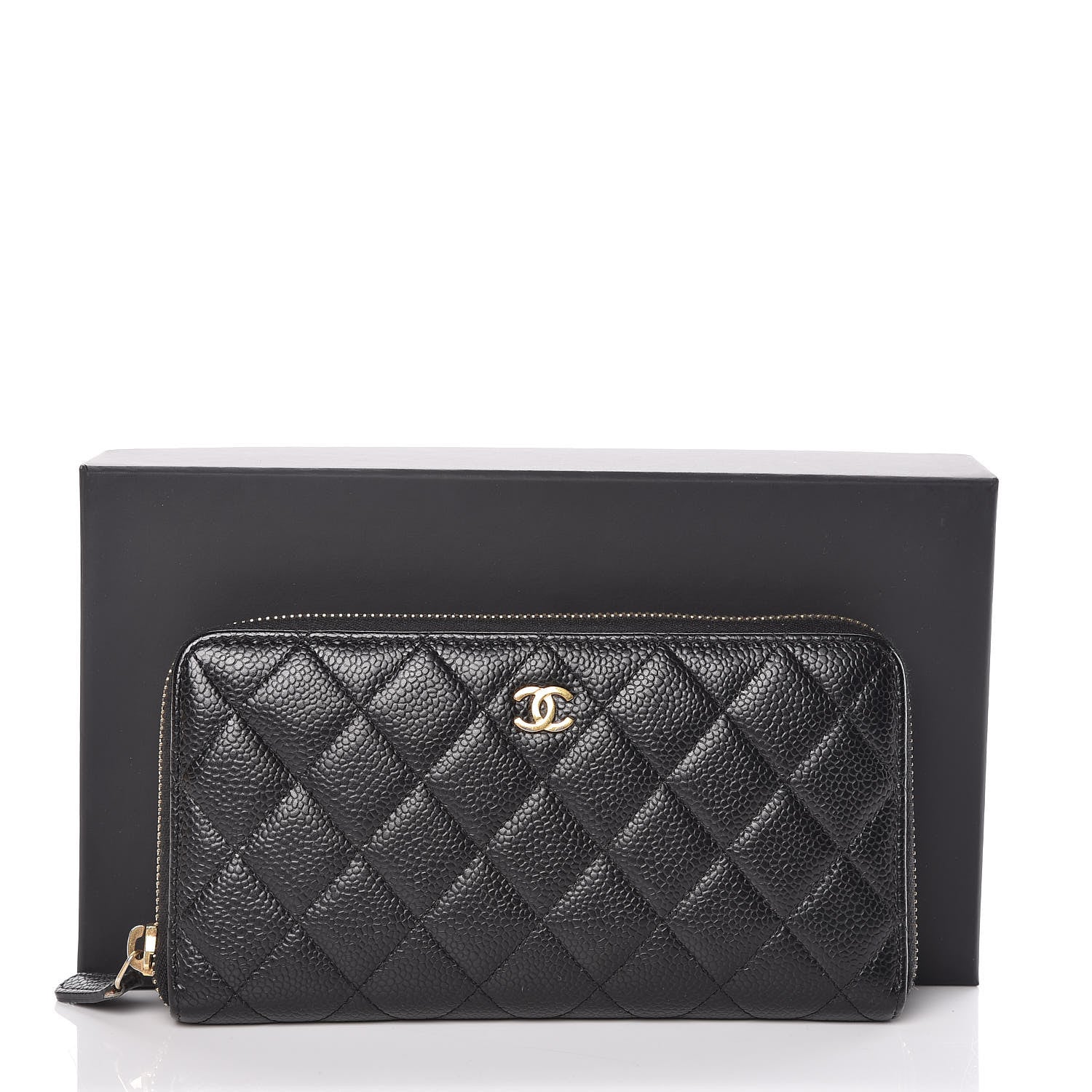 Chanel Caviar Quilted Large Gusset Zip Around Wallet Black 9 of 9