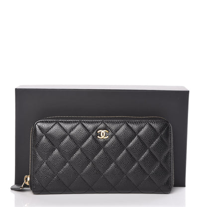 Chanel Caviar Quilted Large Gusset Zip Around Wallet Black 9 of 9