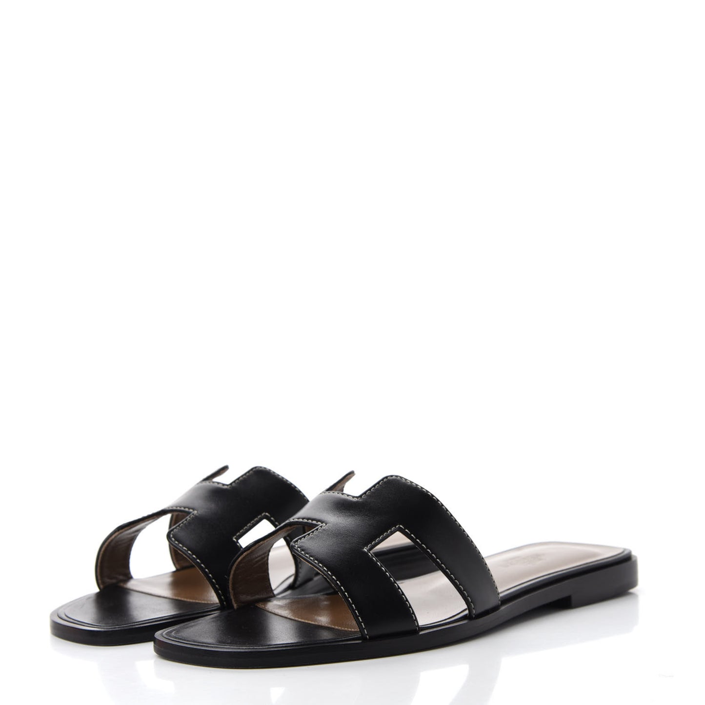 Box Calfskin Oran Sandals 37 Black