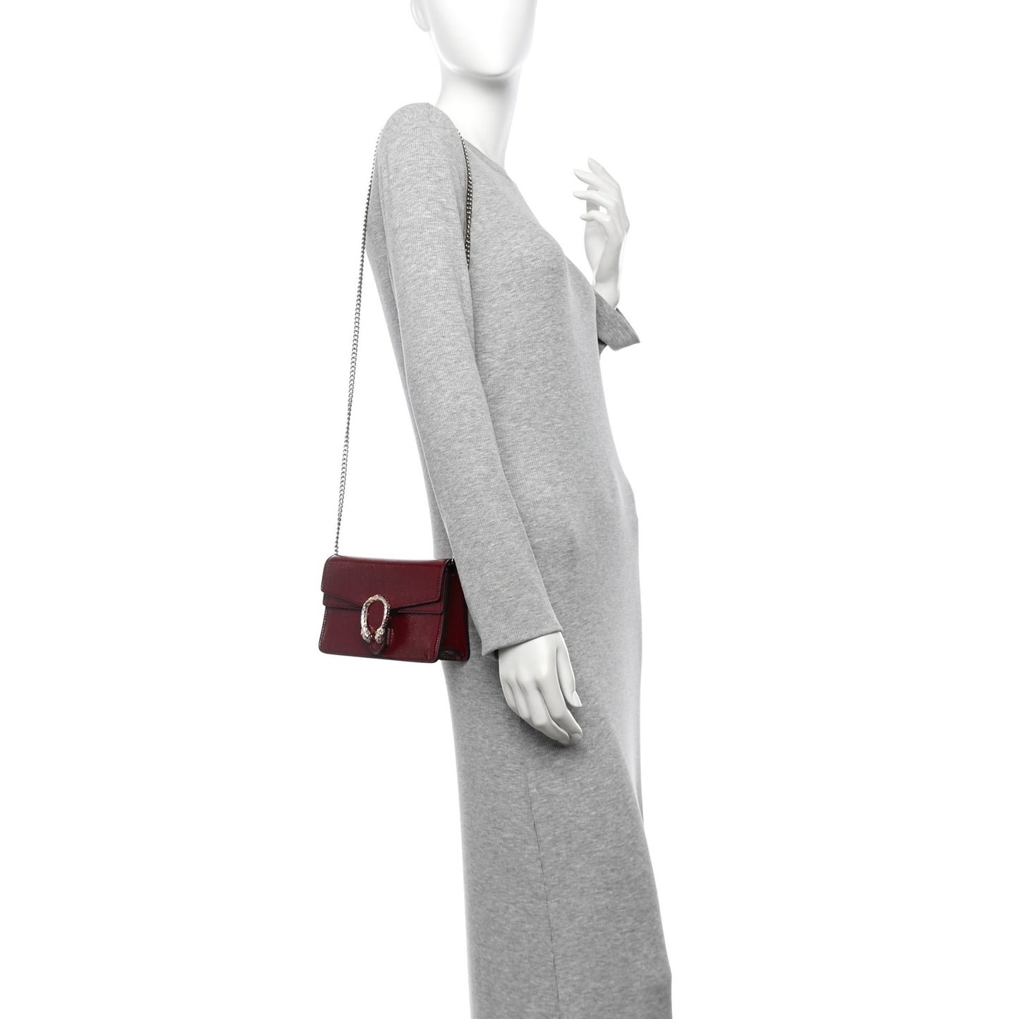 Crinkled Patent Mini Dionysus Shoulder Bag Rosso Ancora Red