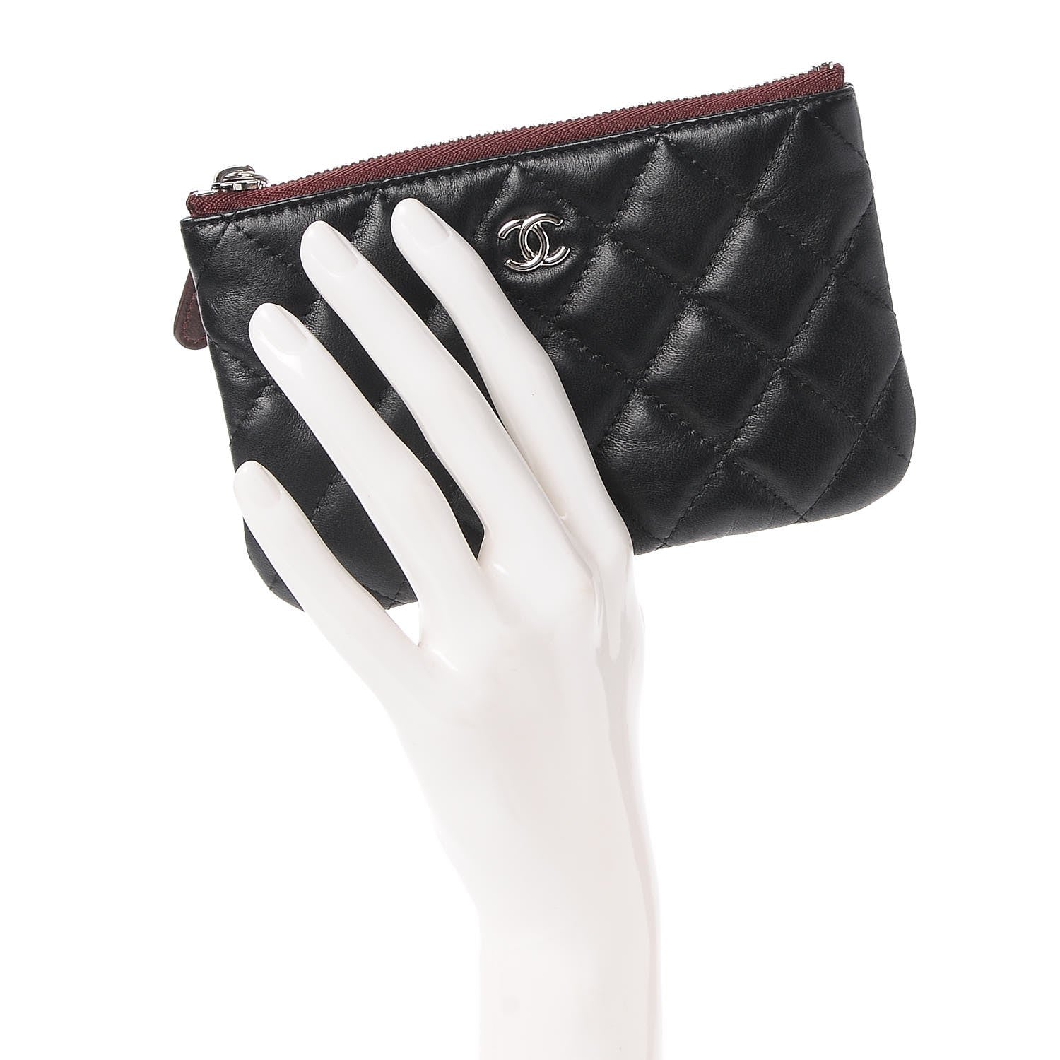 Chanel Lambskin Quilted Small Cosmetic Case Black 2 of 8