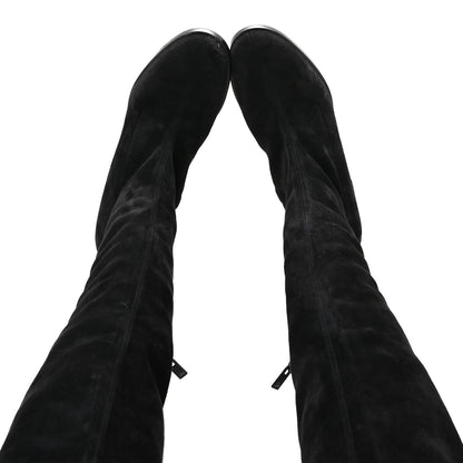 Christian Louboutin Veau Velours Stretchadoxa Botta Alta 70mm Boots 37 Black 2 of 7