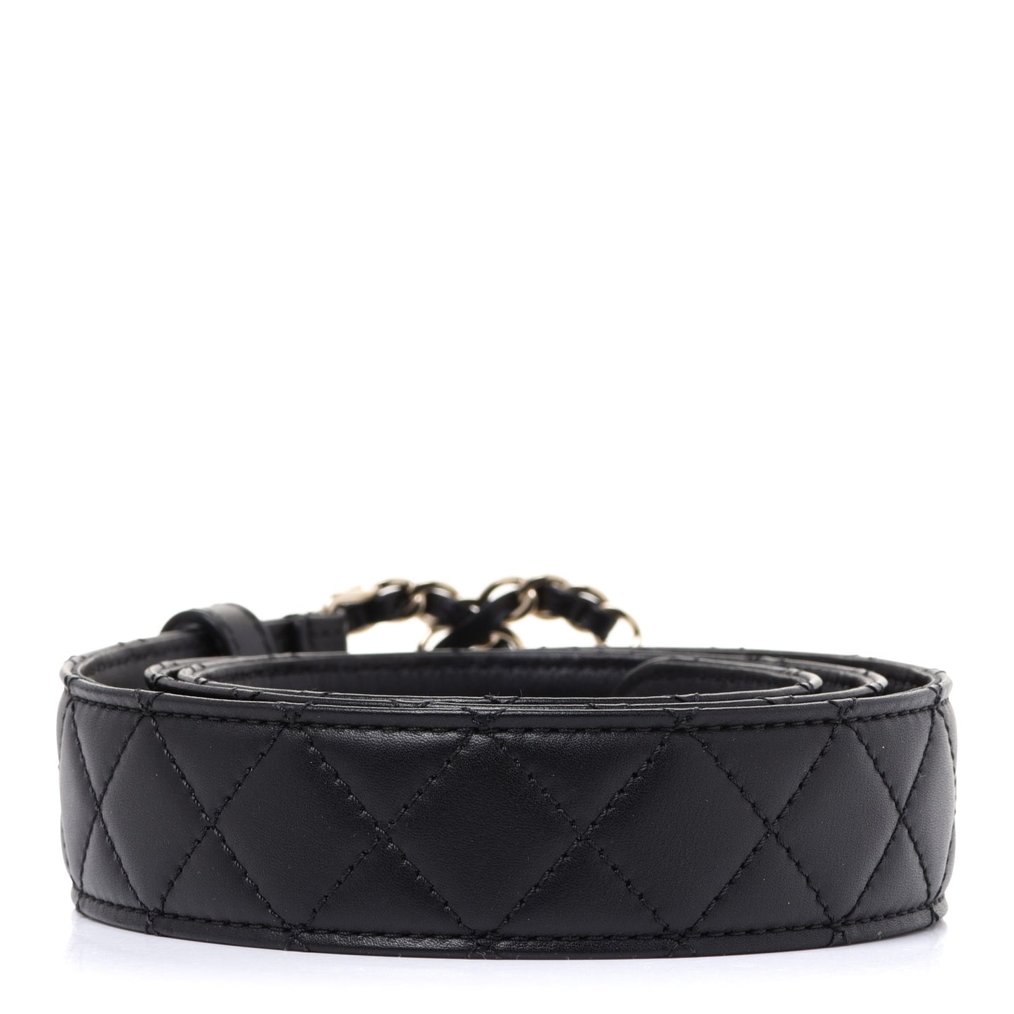 Lambskin Quilted CC Chain Belt 85 34 Black