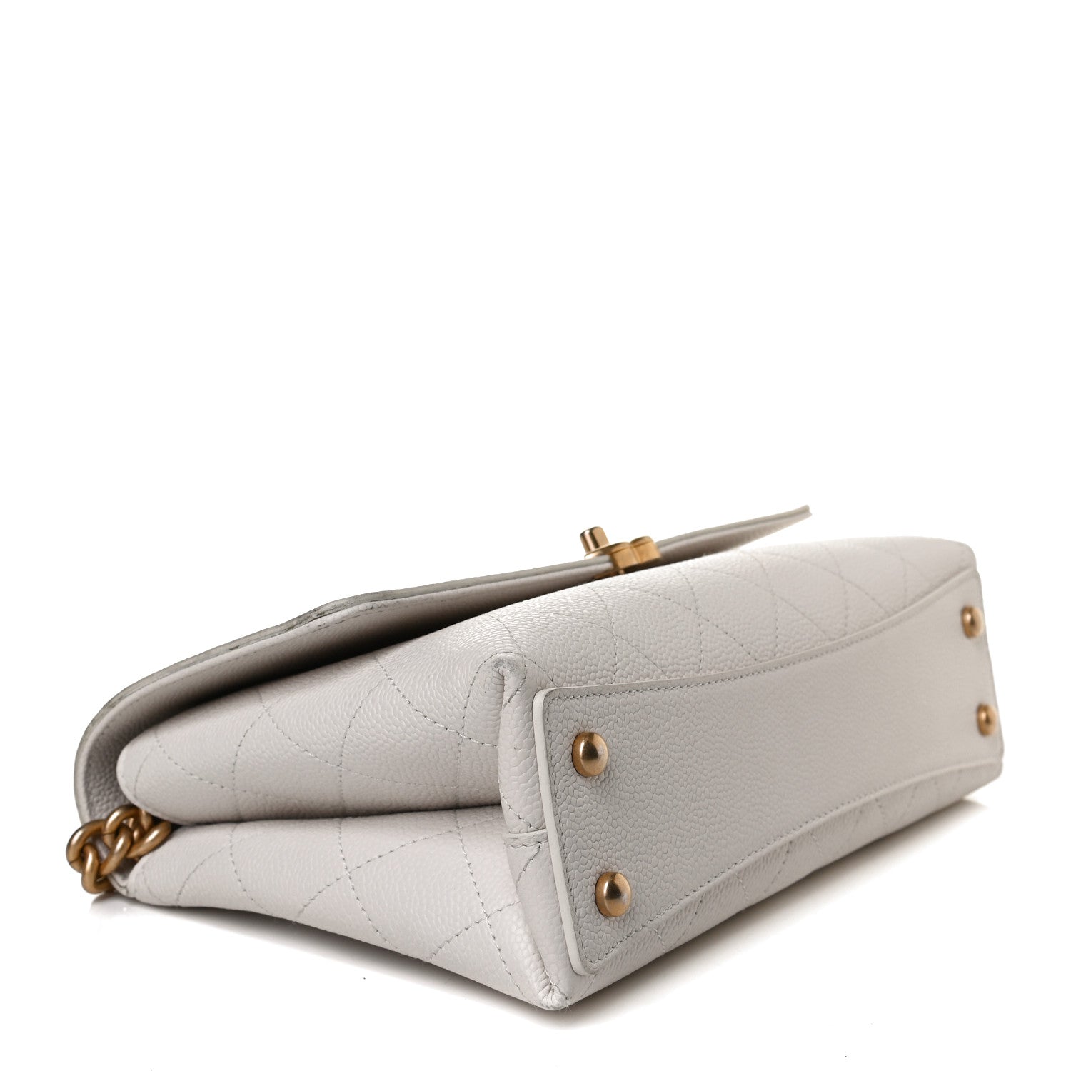 Chanel Grained Calfskin Small Stitched Flap White 4 of 18