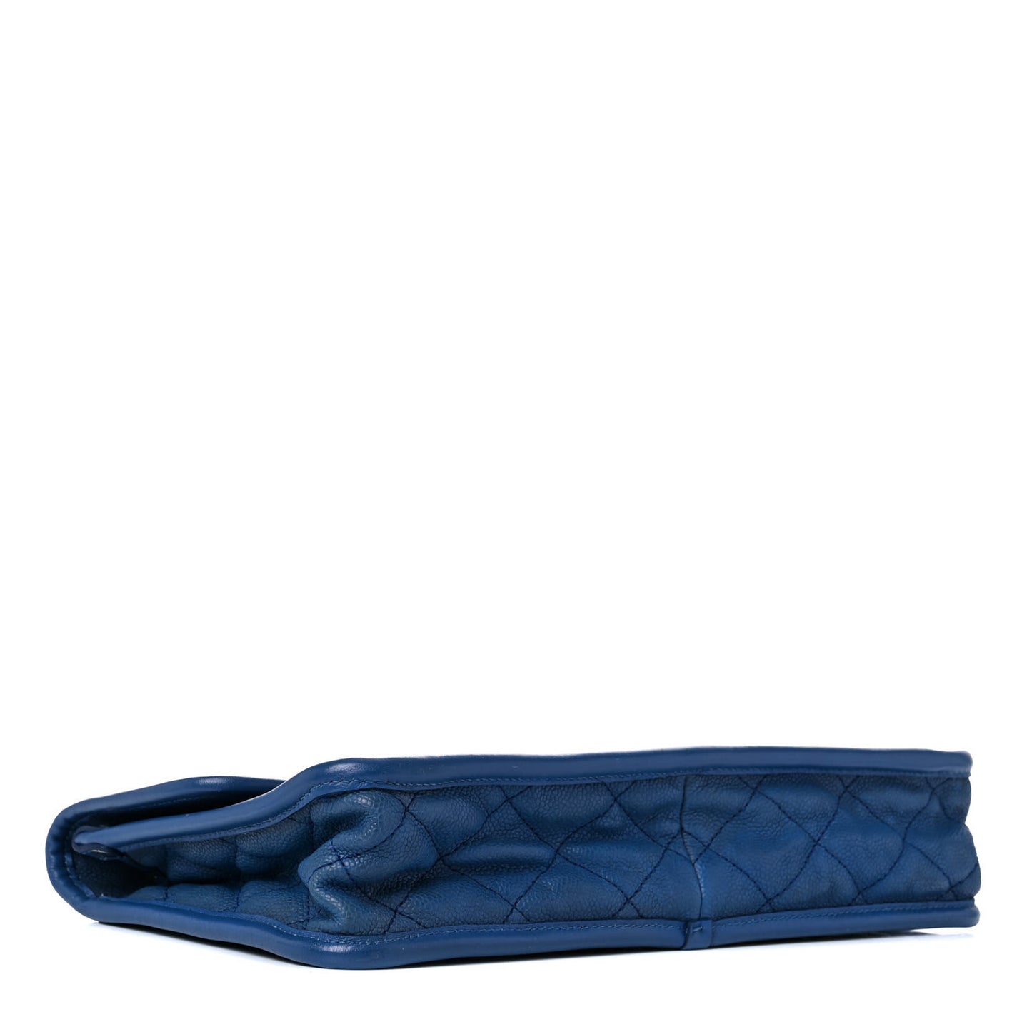 Caviar Quilted Large French Riviera Flap Blue