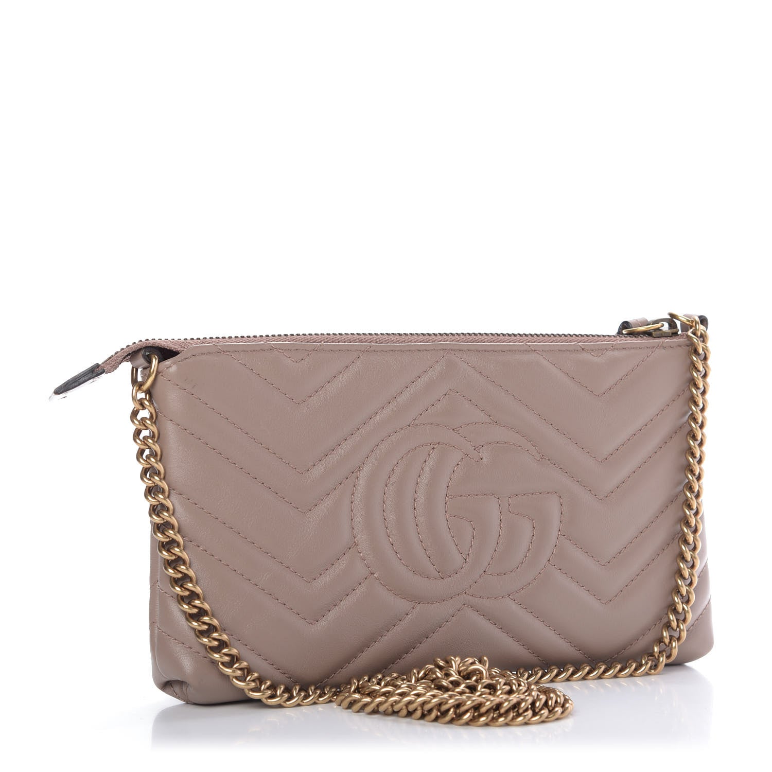 Gucci Calfskin Matelasse Mini GG Marmont Chain Bag Porcelain Rose 3 of 10