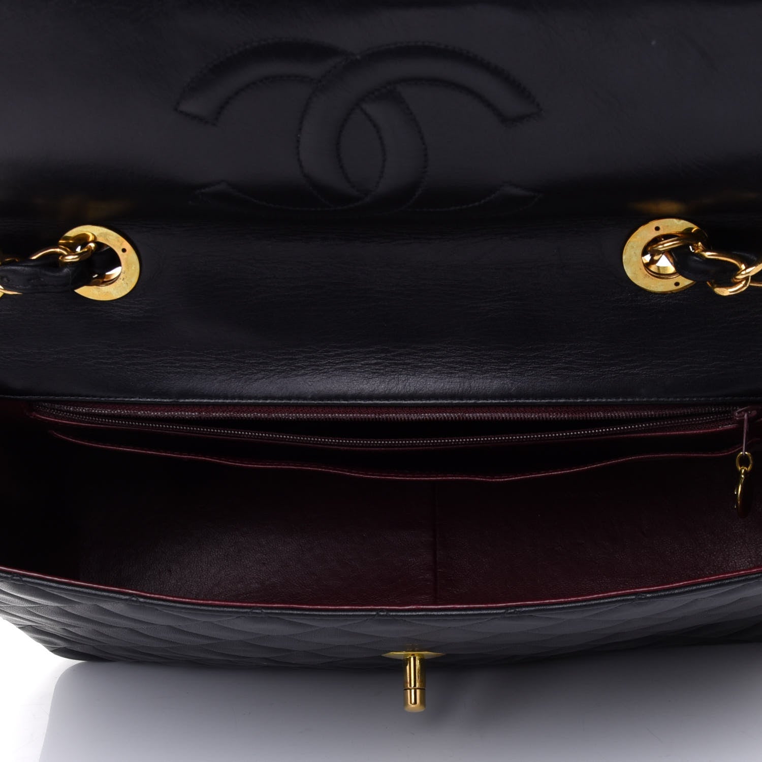 Chanel Lambskin Quilted XL Jumbo Single Flap Black 4 of 4