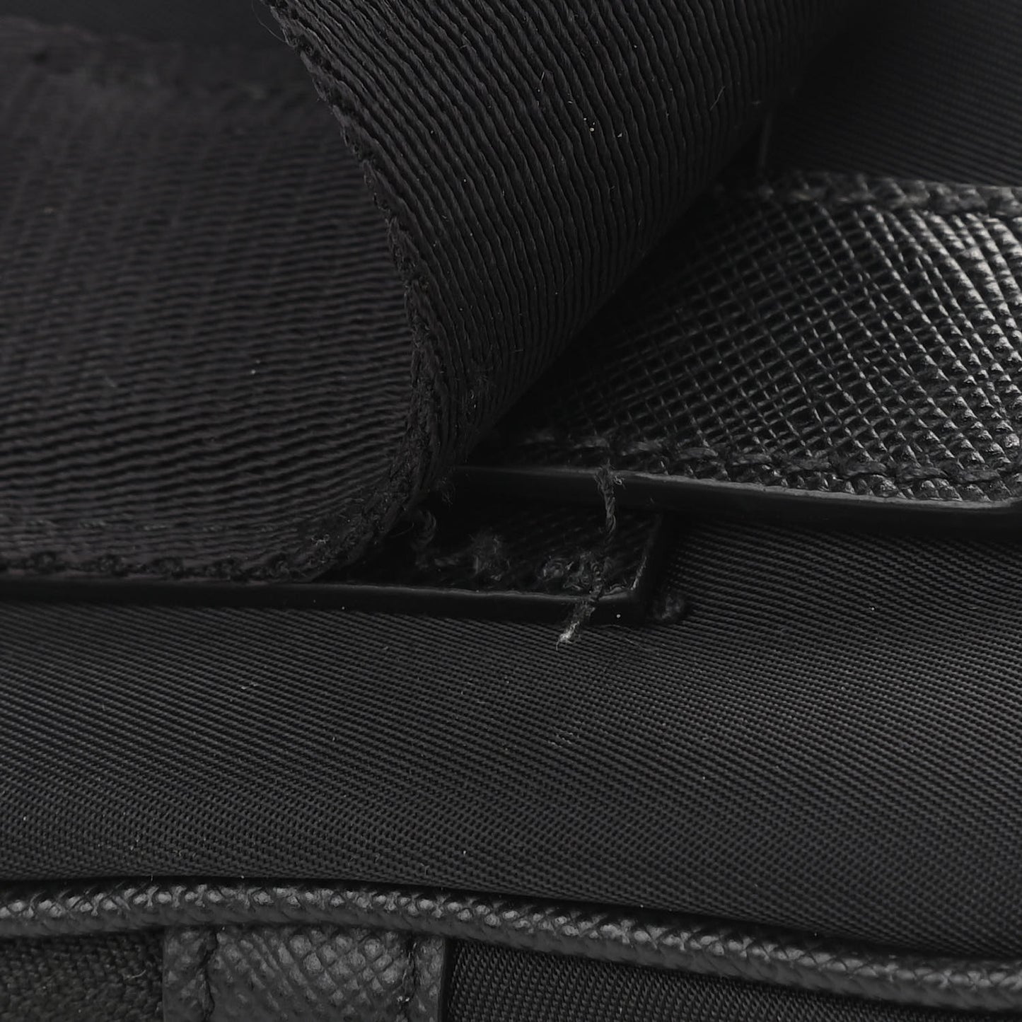 Re-Nylon Saffiano Pocket Zippered Shoulder Bag Black