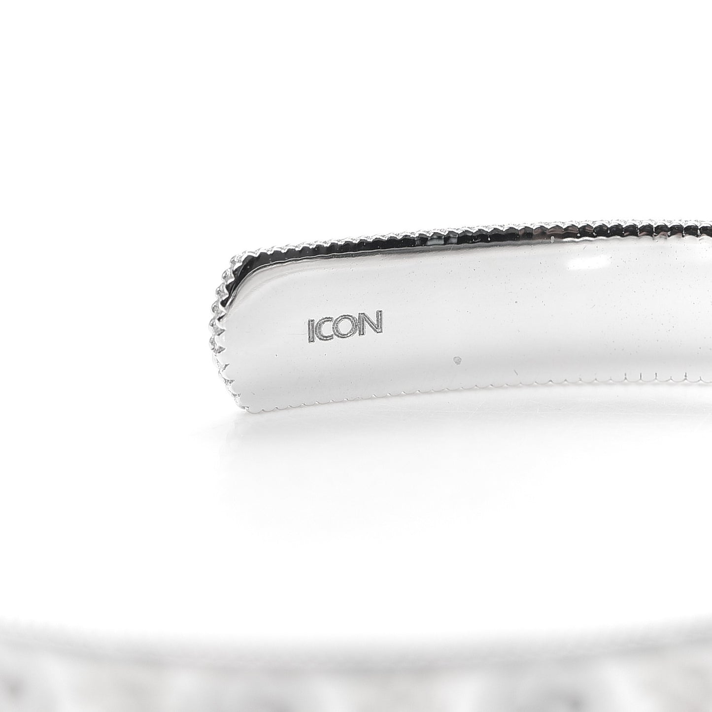 18K White Gold Enamel Icon Blooms Cuff Bracelet
