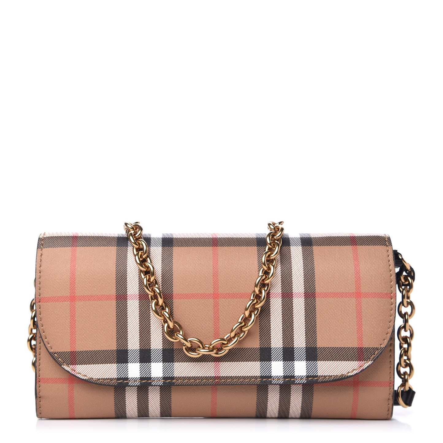 Vintage Check Henley Wallet On Chain Black