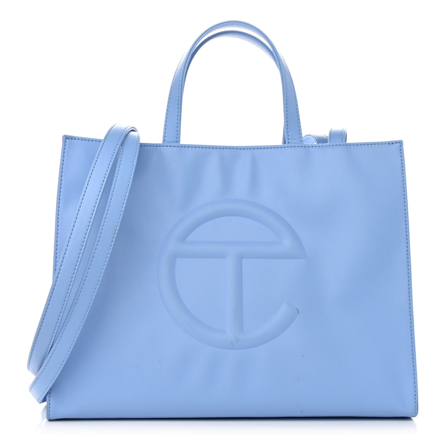 Vegan Leather Medium Shopping Bag Cerulean