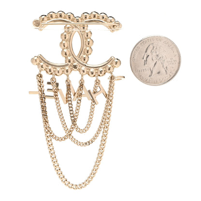 Chanel Metal Crystal Bow-tiful CC Chain Brooch Gold 2 of 4