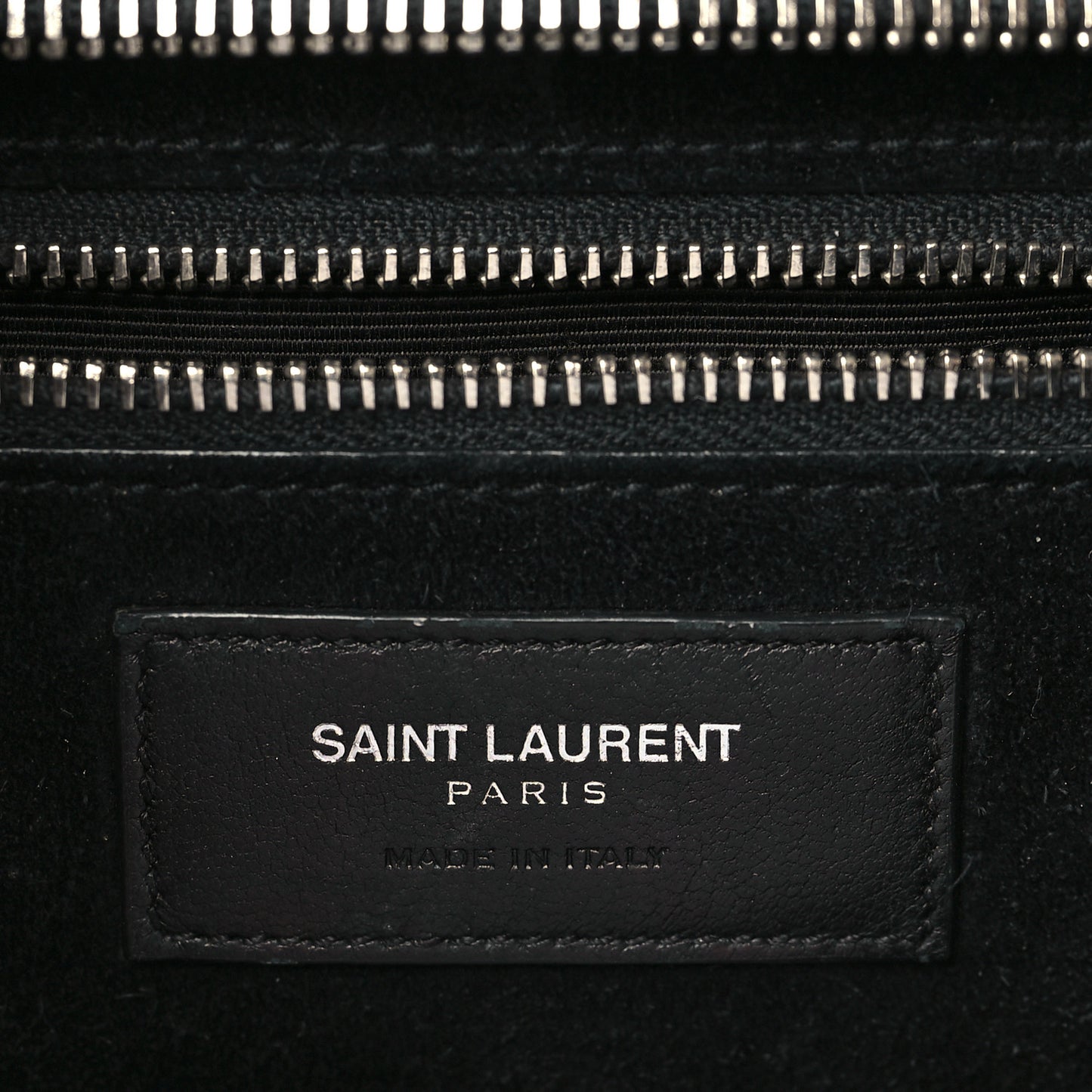 Calfskin Crocodile Embossed Medium Cabas Rive Gauche Black