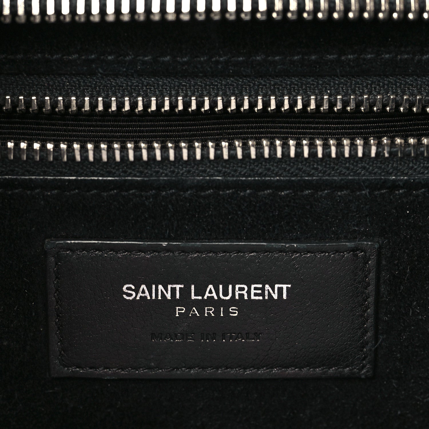 Saint Laurent Calfskin Crocodile Embossed Medium Cabas Rive Gauche Black 6 of 11