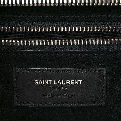 Saint Laurent Calfskin Crocodile Embossed Medium Cabas Rive Gauche Black 6 of 11