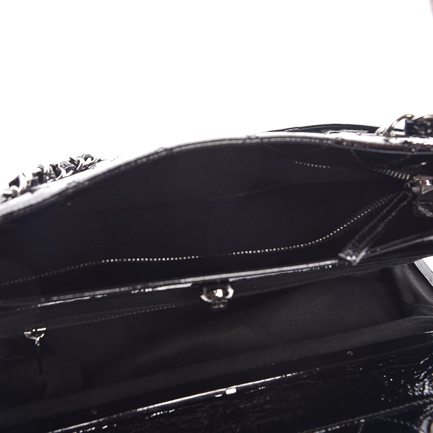 Chanel Distressed Patent Quilted Small Ritz Flap Bag Black 8 of 10