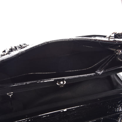 Chanel Distressed Patent Quilted Small Ritz Flap Bag Black 8 of 10