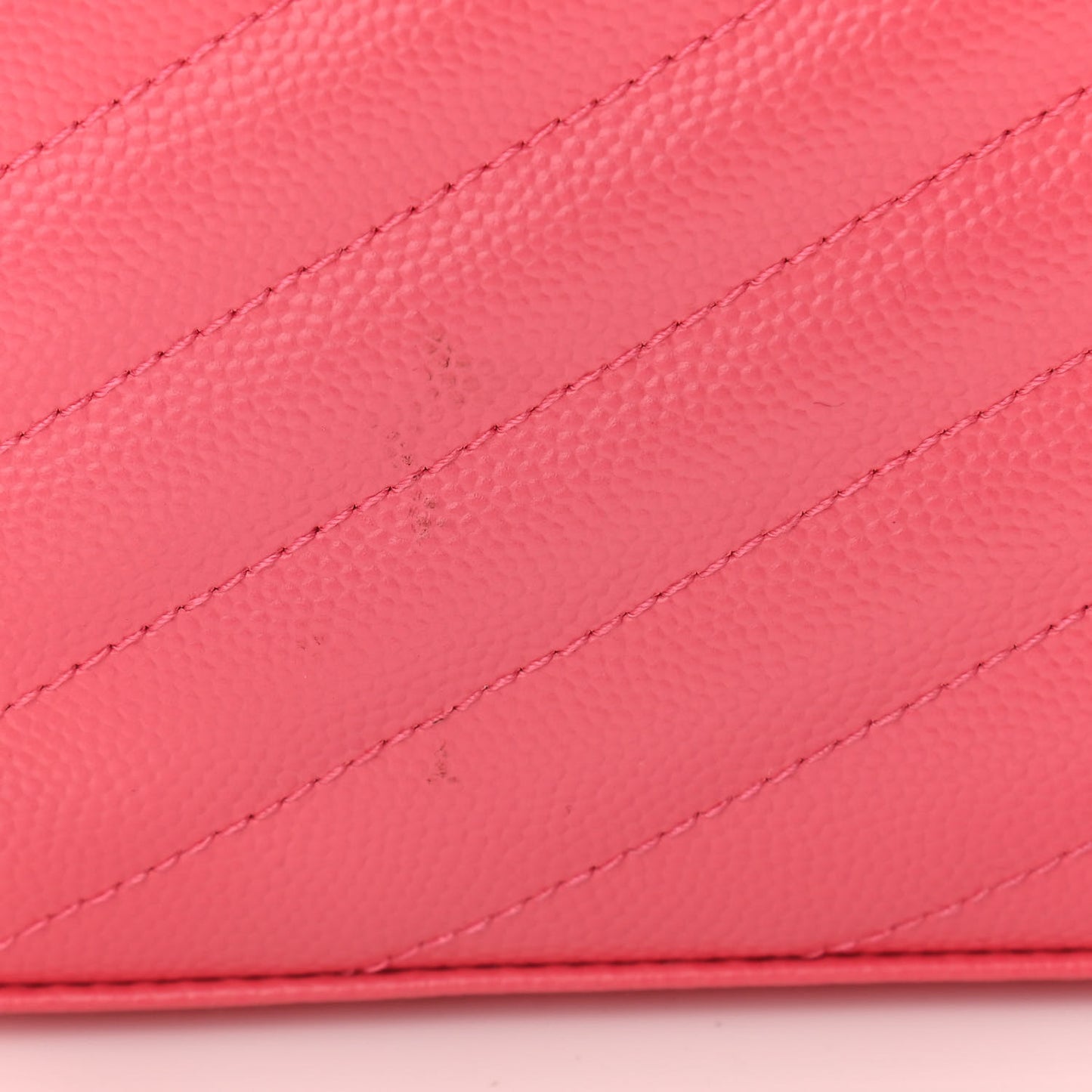 Grain De Poudre Matelasse Chevron Monogram Chain Wallet Rose Clair