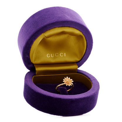Gucci 18K Rose Gold Diamond Flora Ring 54 7 8 of 8