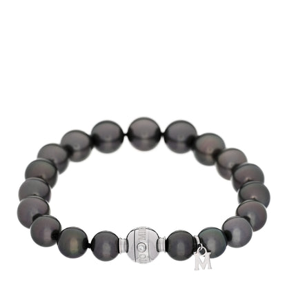 Mikimoto 18K White Gold Diamond Grey Cultured Pearl 9.5-10mm Bracelet 2 of 5