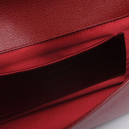 Saint Laurent Textured Leather ChYc Clutch Red 4 of 6