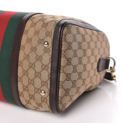 Gucci Monogram Vintage Web Medium Boston Dark Brown 14 of 24