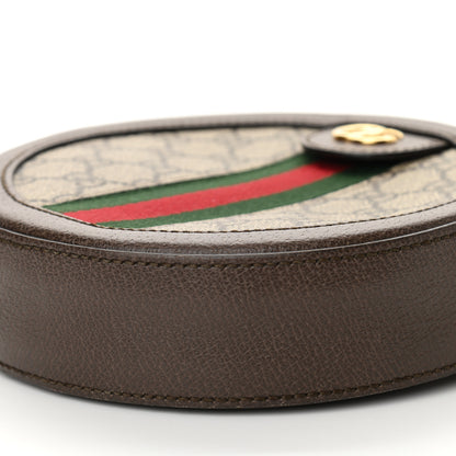 Gucci GG Supreme Monogram Web Mini Ophidia Round Shoulder Bag Brown 10 of 10