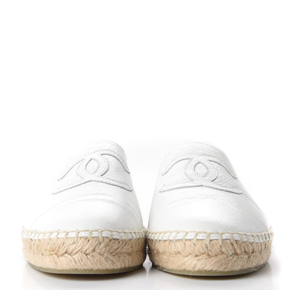 Chanel Distressed Patent CC Espadrilles 39 White 3 of 11