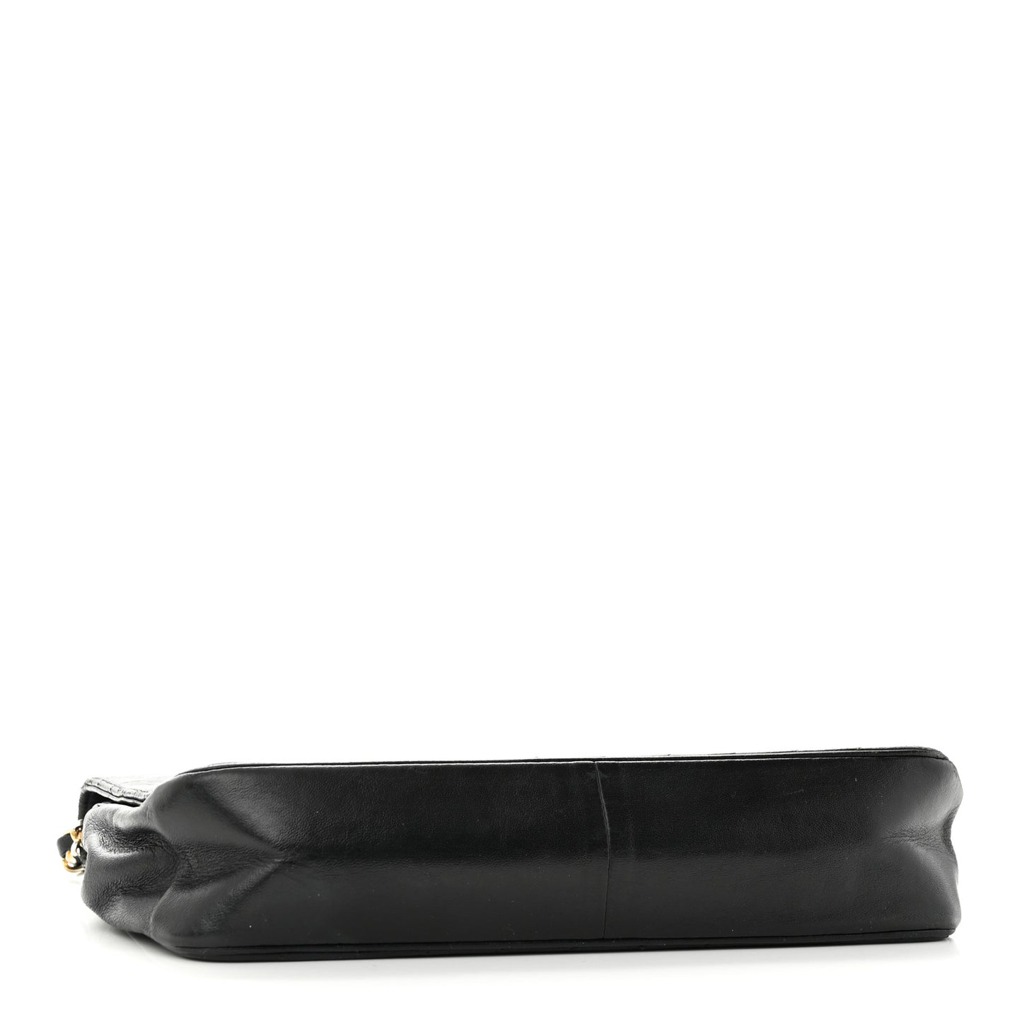 Lambskin Diagonal Quilted Small Single Flap Black