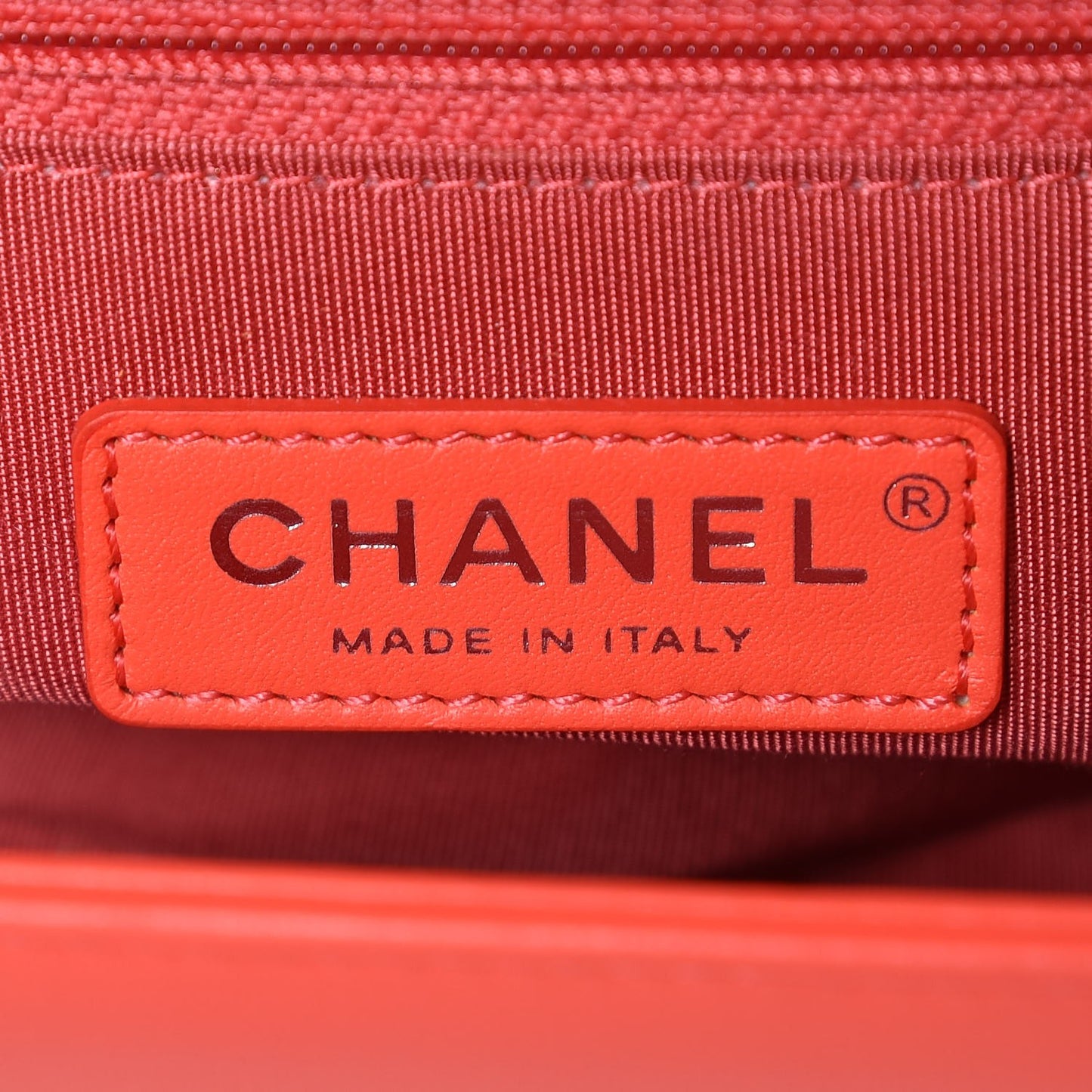 Calfskin Chevron Quilted New Medium Boy Flap Coral