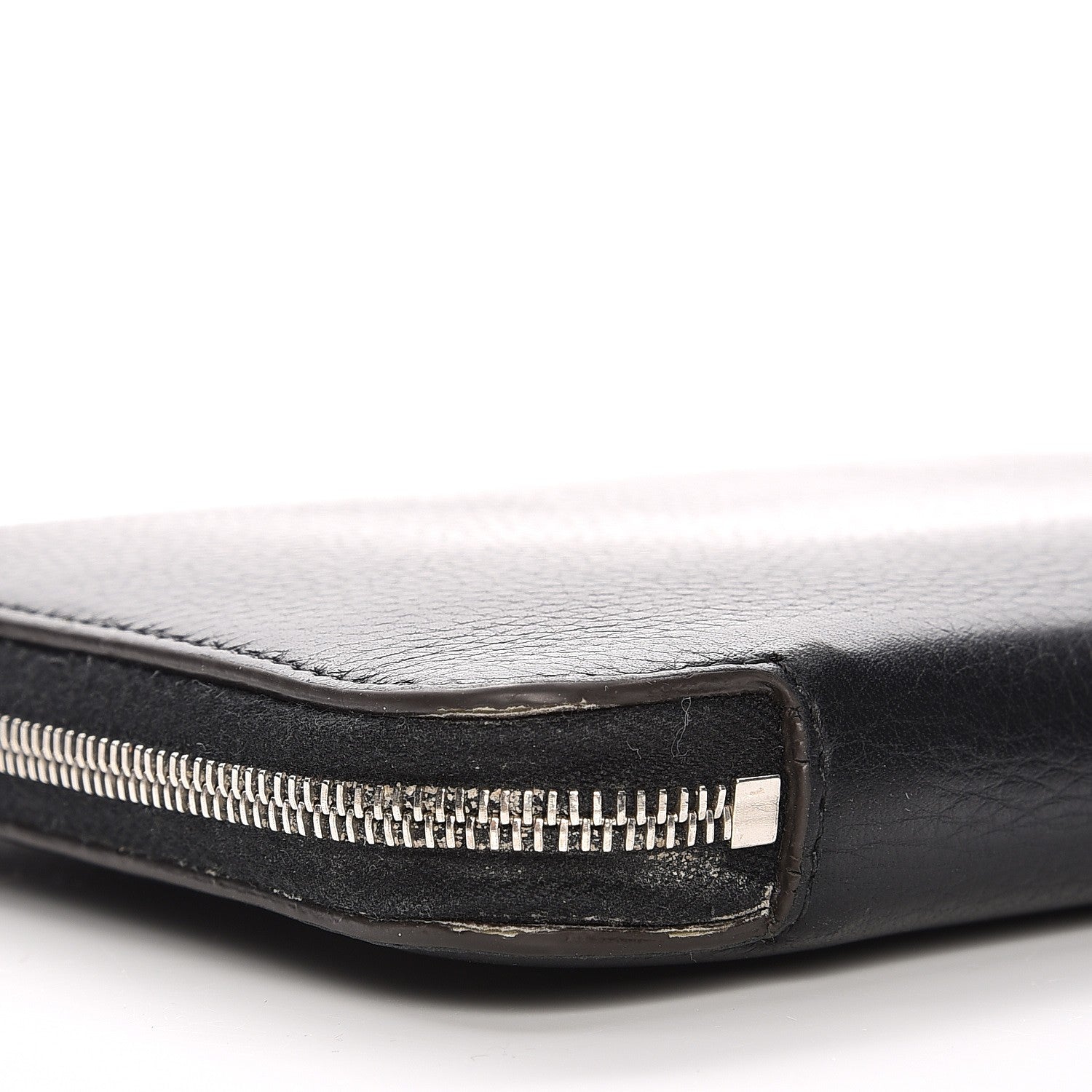 Celine Drummed Calfskin Zip Around Organizer Wallet Black Citron 10 of 12