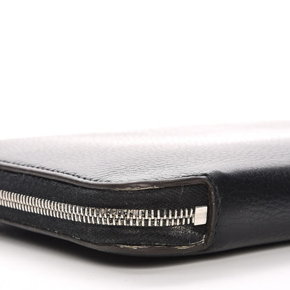 Celine Drummed Calfskin Zip Around Organizer Wallet Black Citron 10 of 12