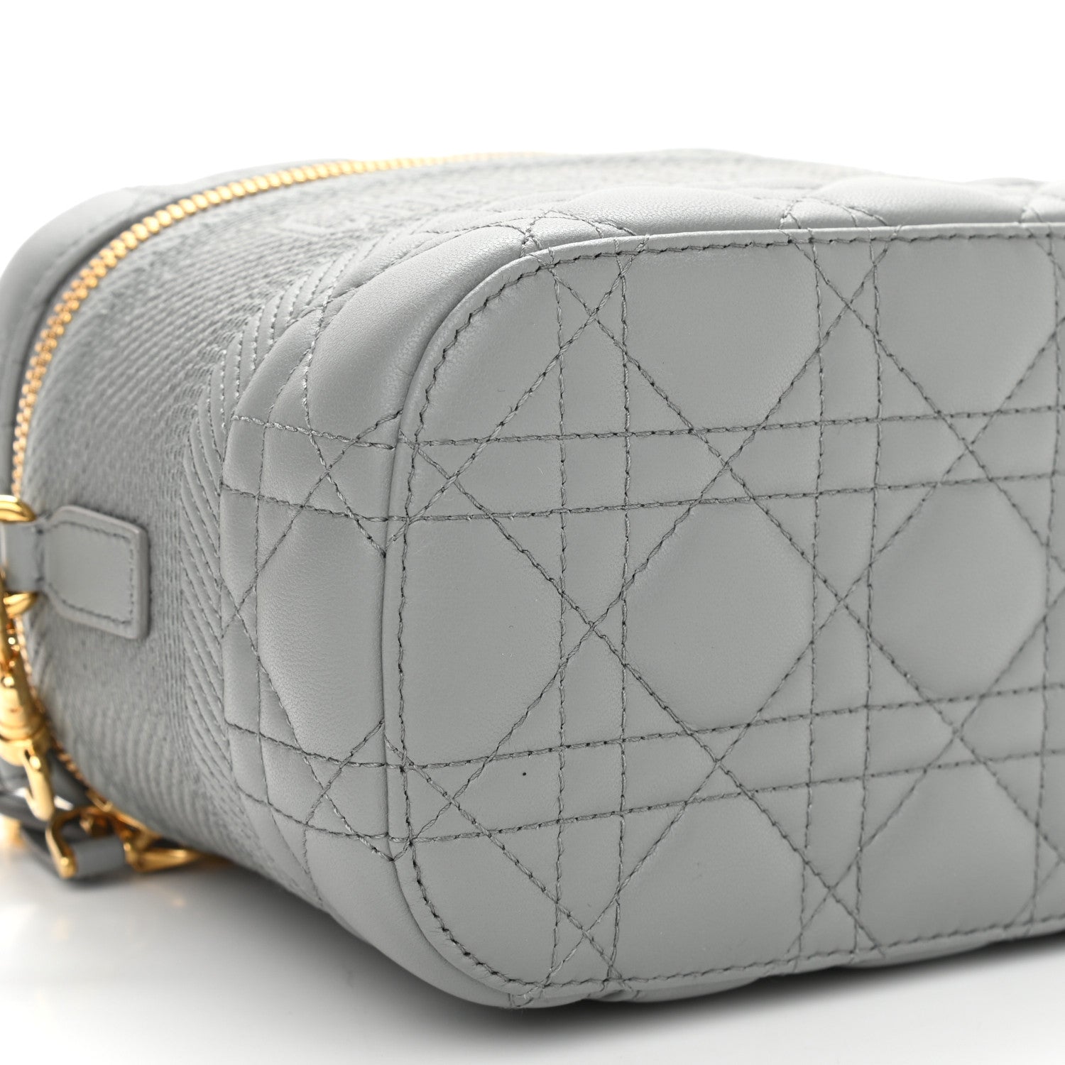 Christian Dior Lambskin Cannage Small Diortravel Vanity Case Grey 9 of 13