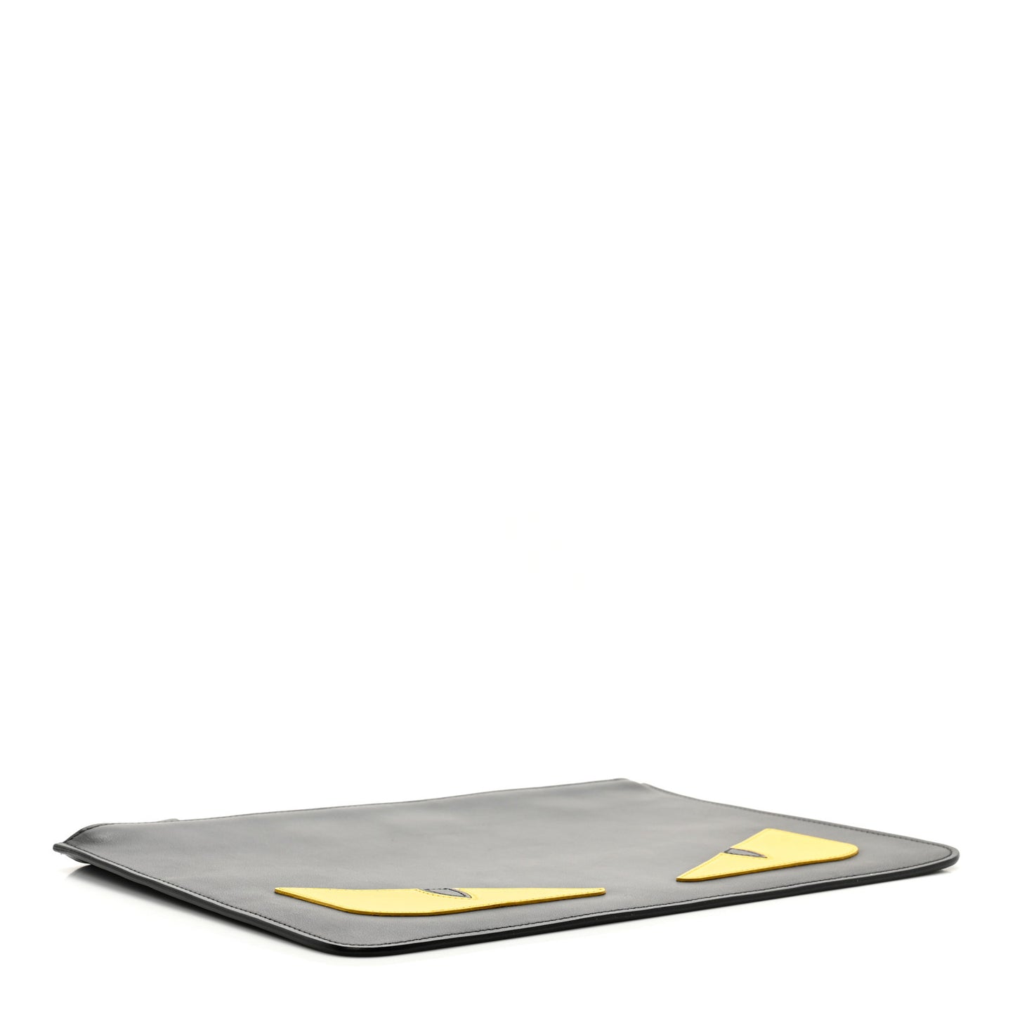 Vitello Century Monster Eyes Inlay Pouch Black Giallo