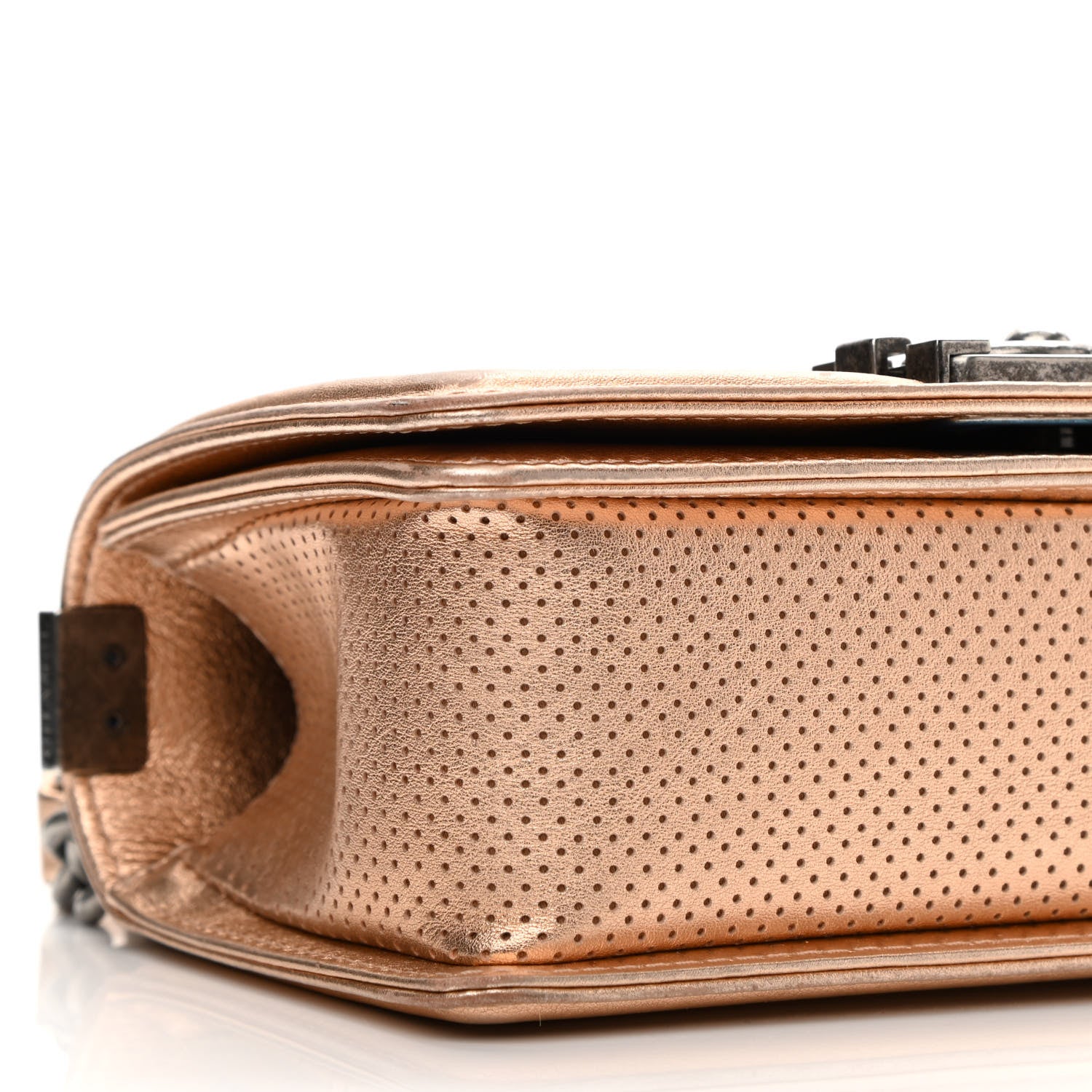 Chanel Metallic Calfskin Perforated Small Boy Flap Gold 9 of 12