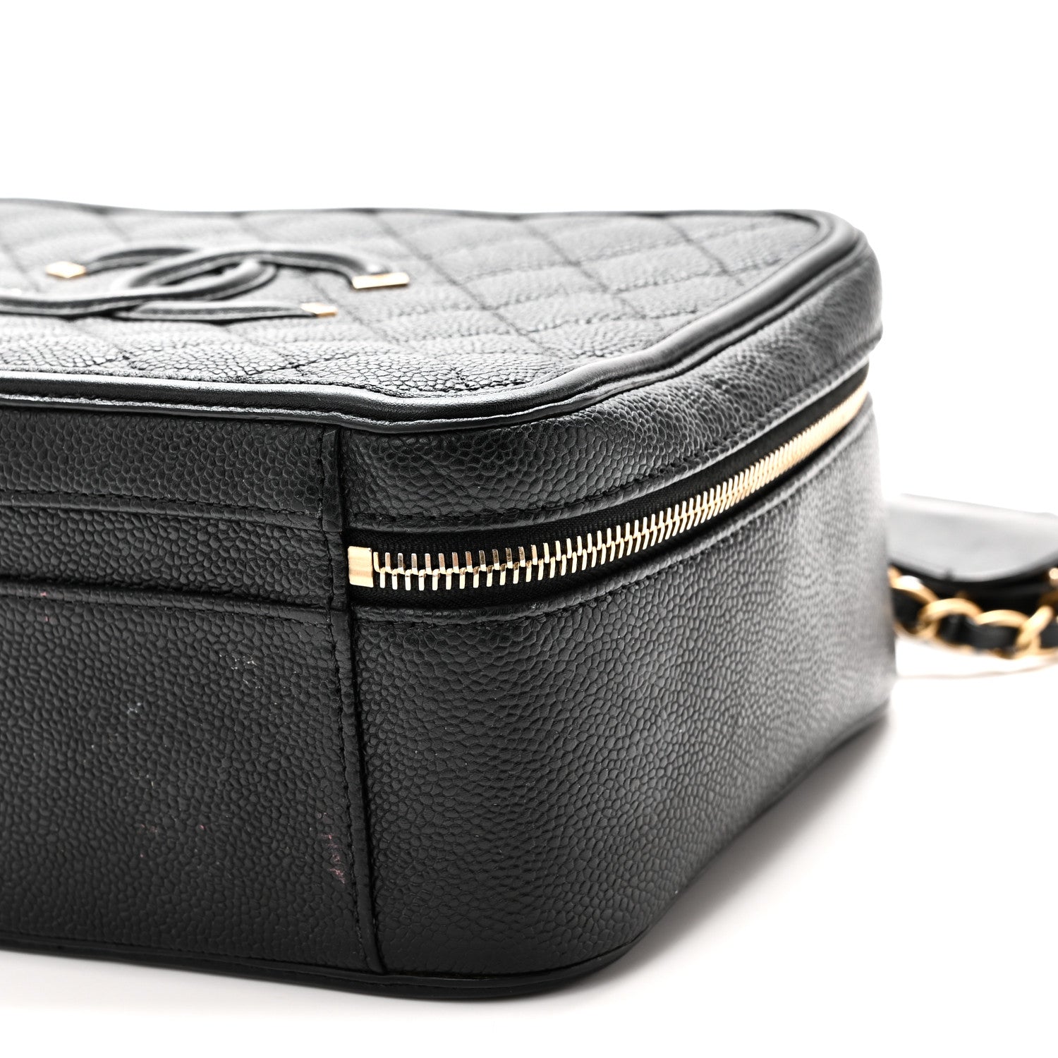 Chanel Caviar Quilted Large CC Filigree Vanity Case Black 11 of 12