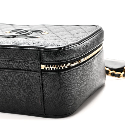 Chanel Caviar Quilted Large CC Filigree Vanity Case Black 11 of 12
