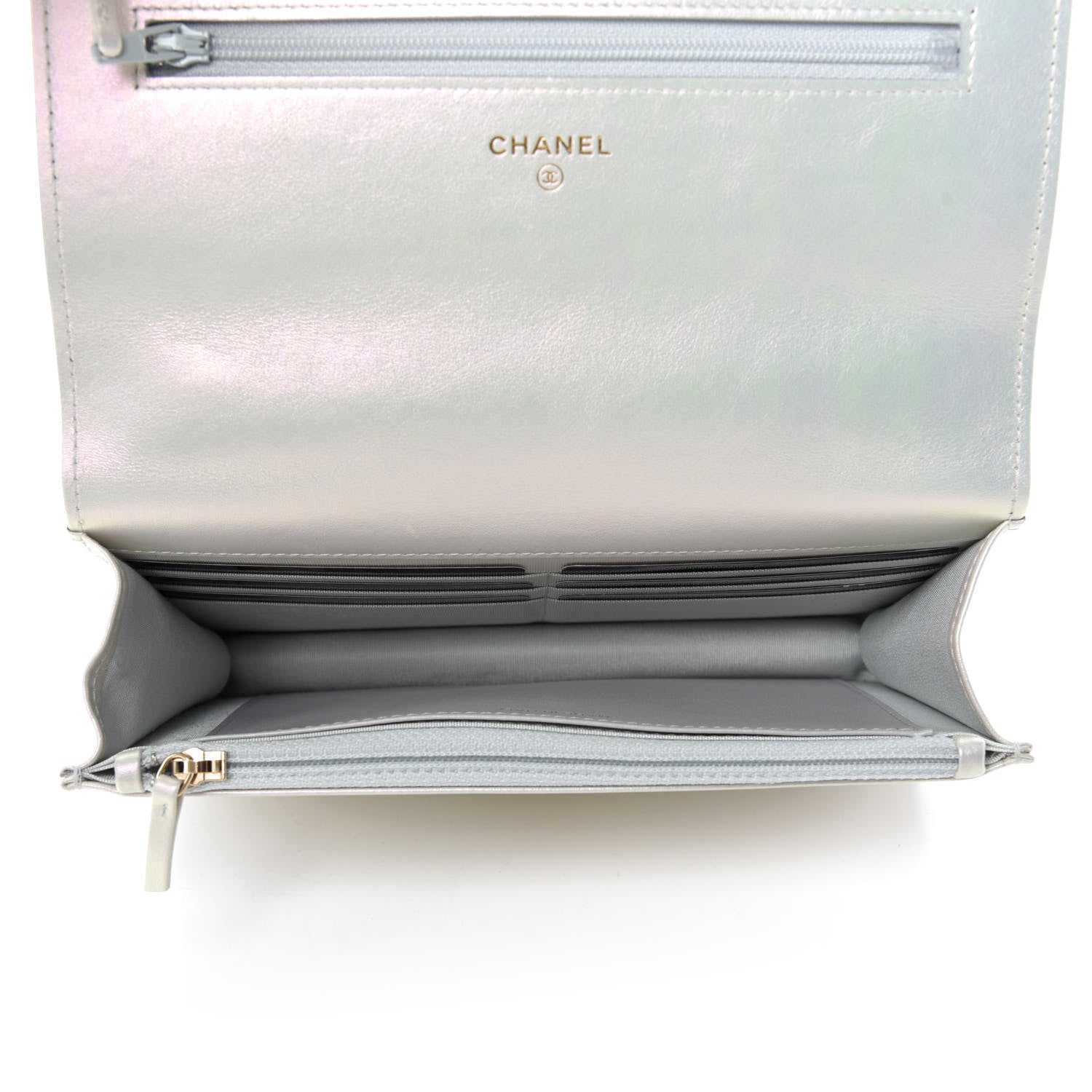 Chanel Iridescent Calfskin Quilted 19 Wallet On Chain WOC White 5 of 12