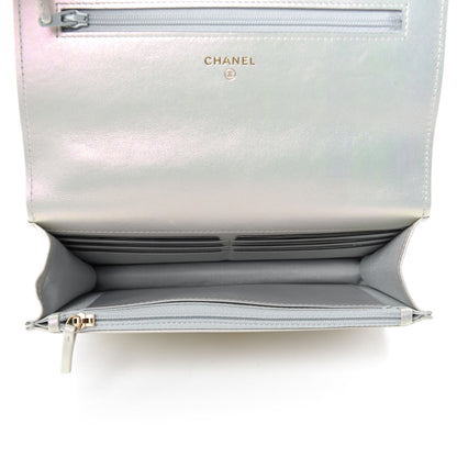 Chanel Iridescent Calfskin Quilted 19 Wallet On Chain WOC White 5 of 12