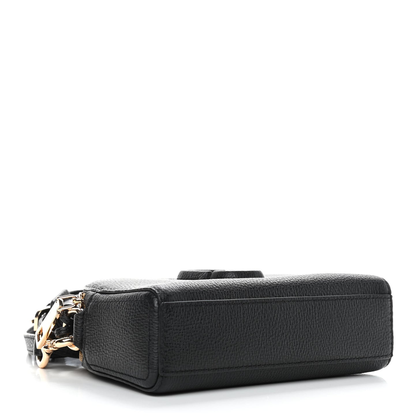 Calfskin Shutter Camera Crossbody Bag Black