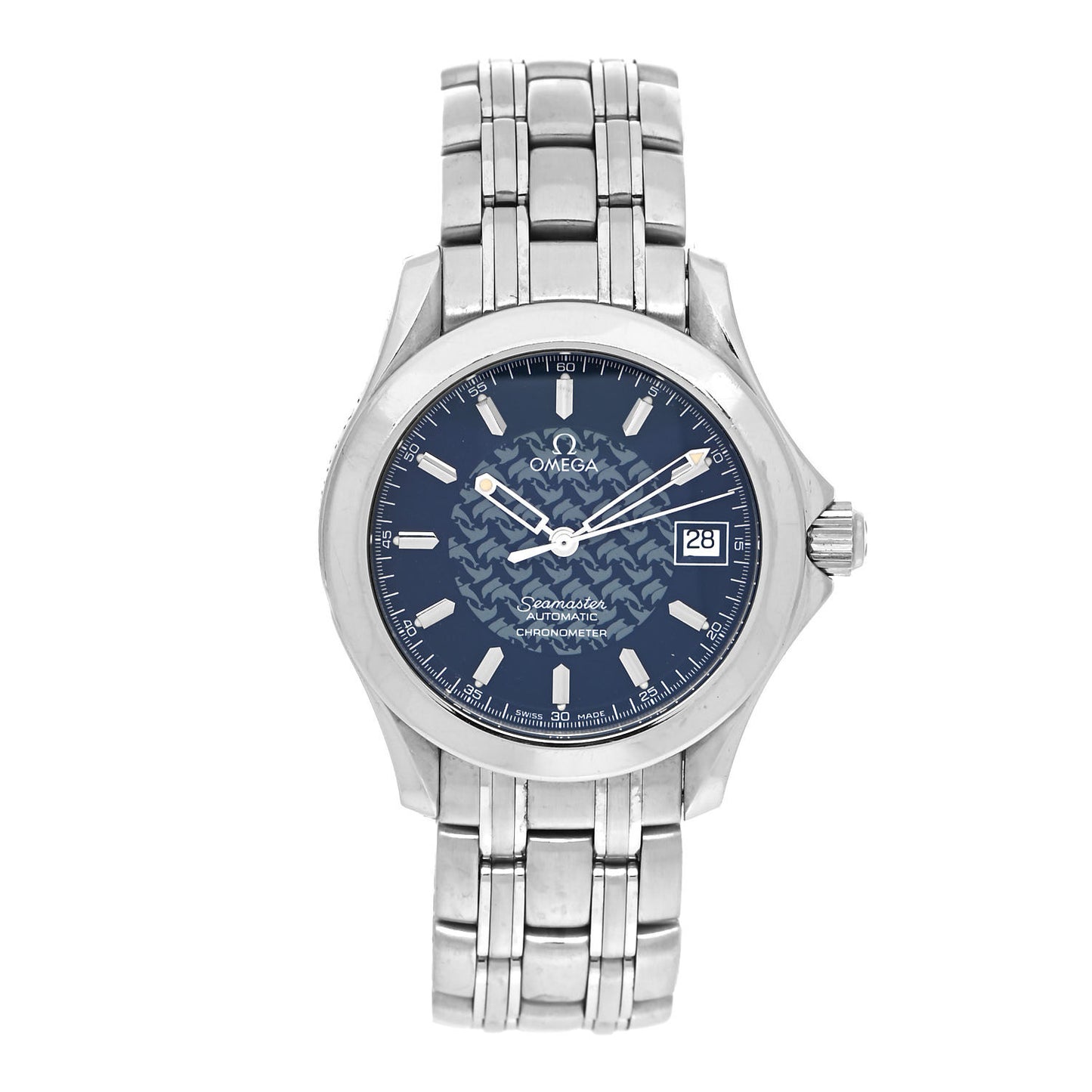 Stainless Steel 36mm Seamaster Jacques Mayol Automatic Watch Blue 2500.80