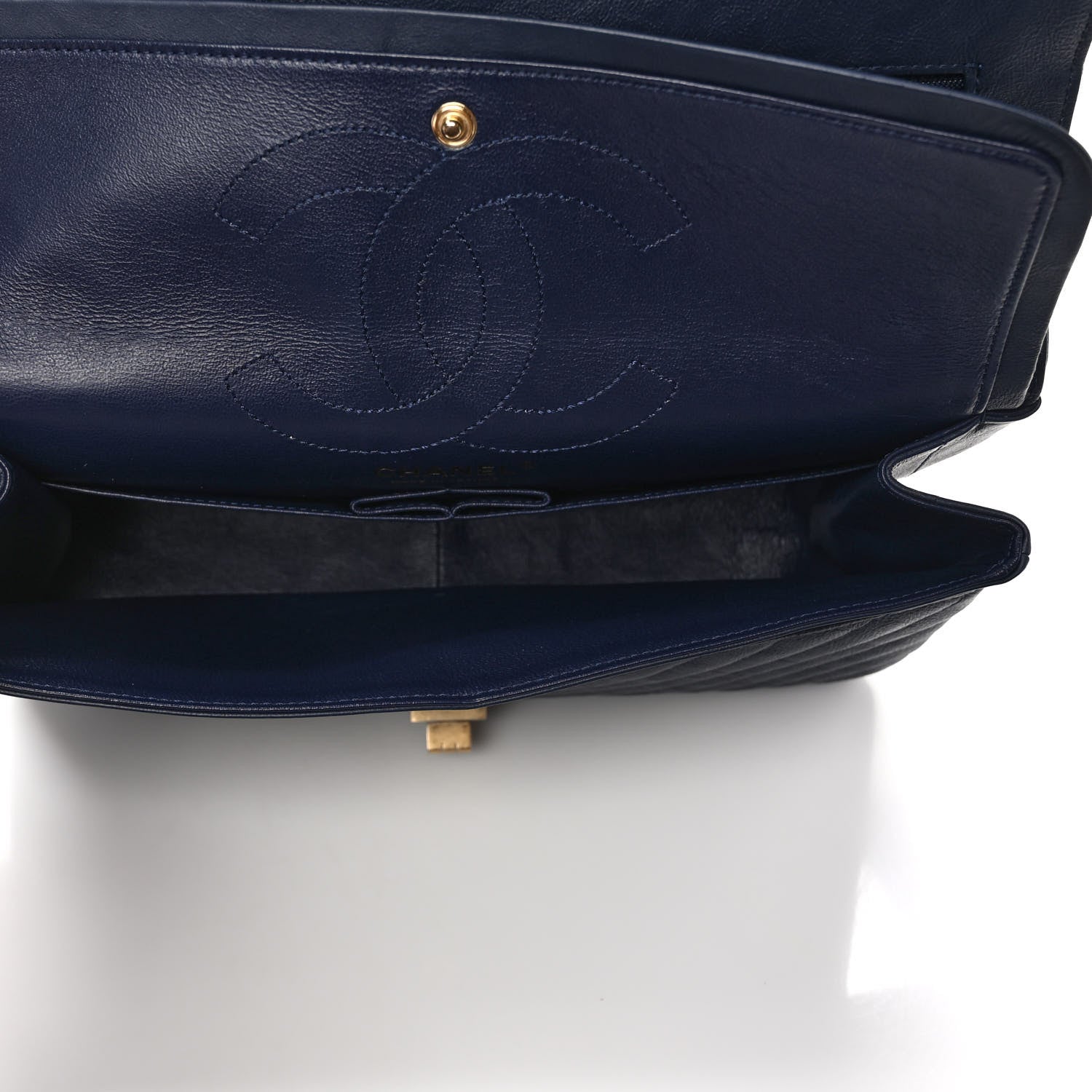 Chanel Crumpled Calfskin Chevron Quilted 2.55 Reissue 226 Navy Blue 5 of 10