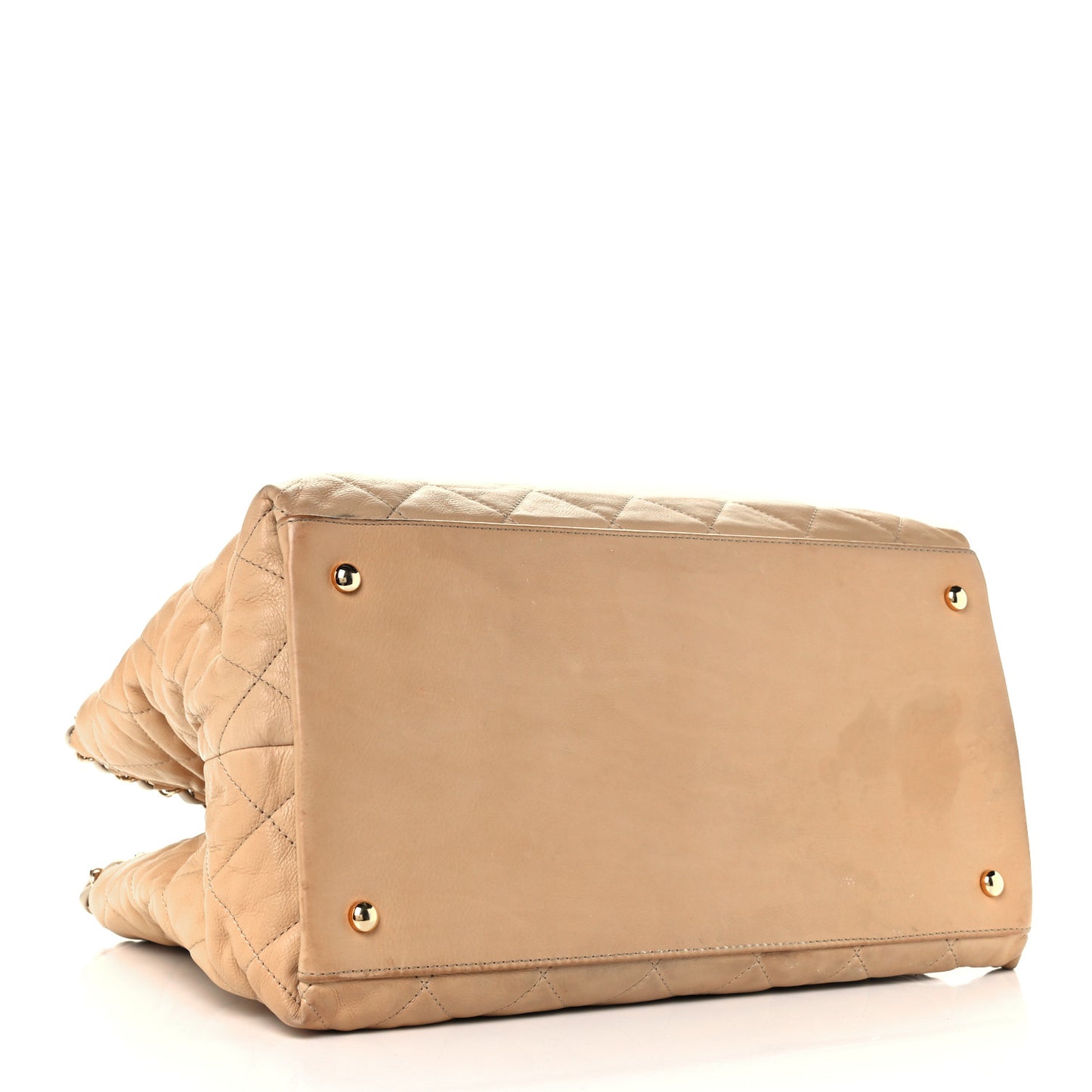 Lambskin Quilted Small Chain Me Tote Light Beige