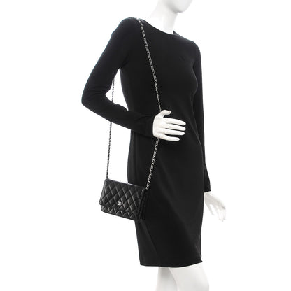 Chanel Lambskin Quilted Wallet On Chain WOC Black 2 of 9